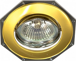 Feron 305Т МR-16 цвет золото, основание хром светильник встраив. повор.1/10/100