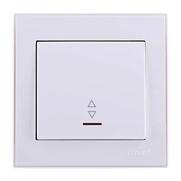 Lezard RAIN белый Выключатель проходной с подсветкой 1/10/120