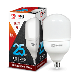 IN HOME Лампа светодиодная LED-HP-PRO 25Вт 230В E27 4000К 2380Лм (1/1/50)