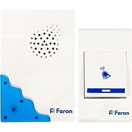 Feron E-223 звонок дверной 32 мелодии 2*1,5V/АА белый,синий 1/60